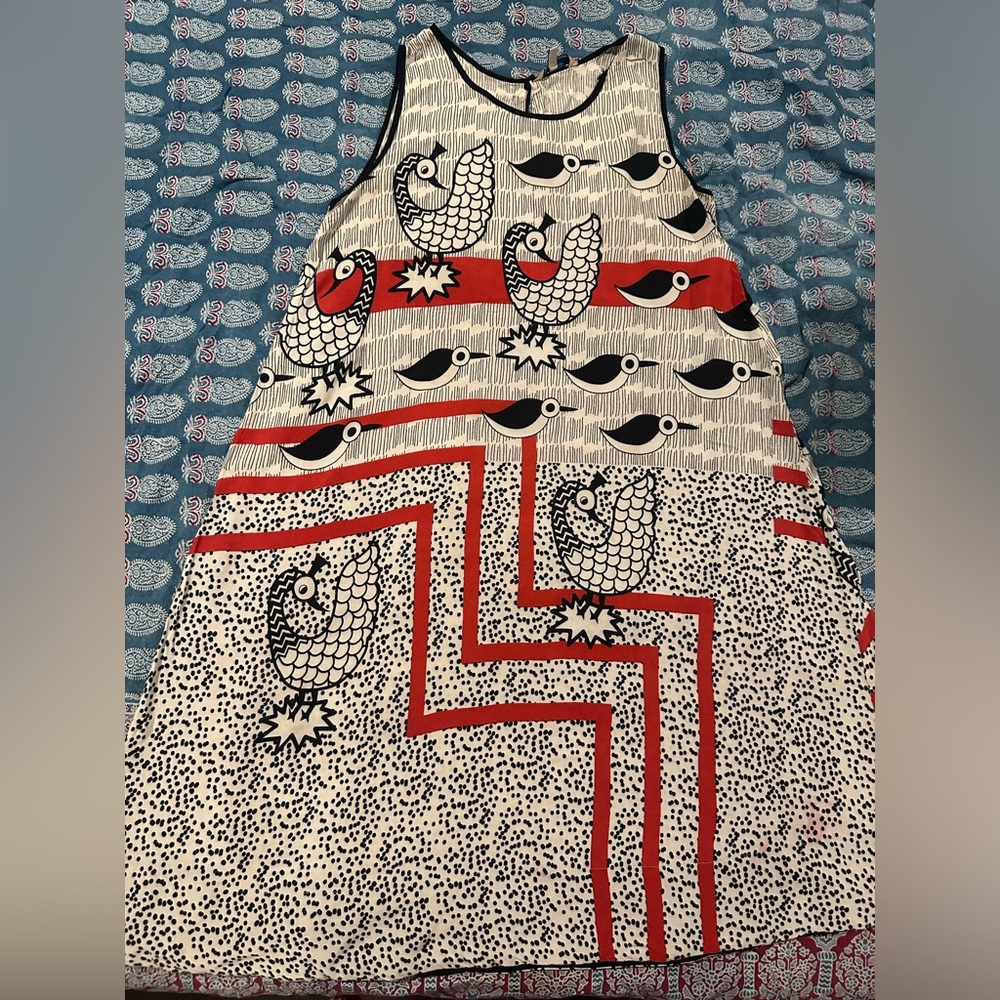 Stunning A line printed sleeveless dress preloved